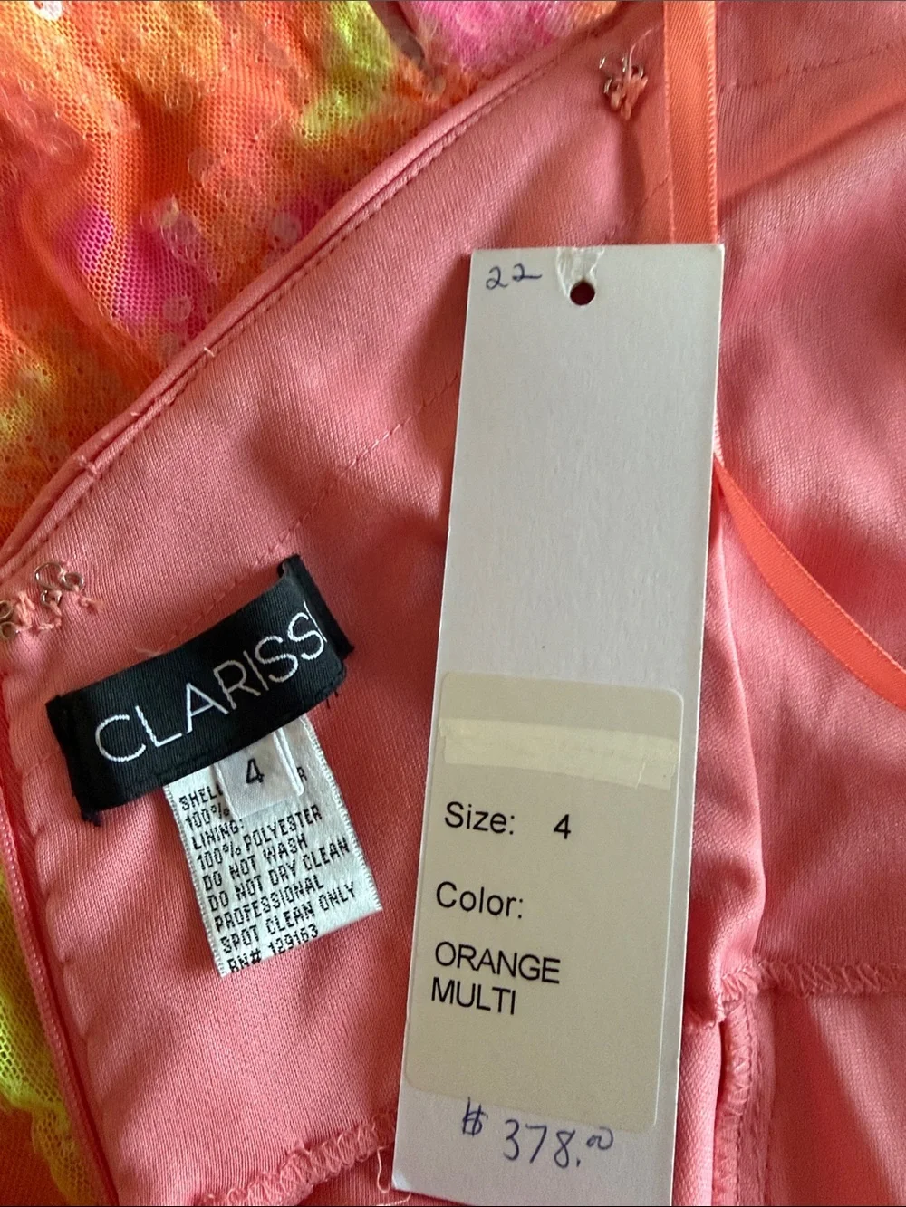 Clarissa cocktail One-Shoulder Neon Tie-Dye Sequin Bodycon Dress - Pink/Orange